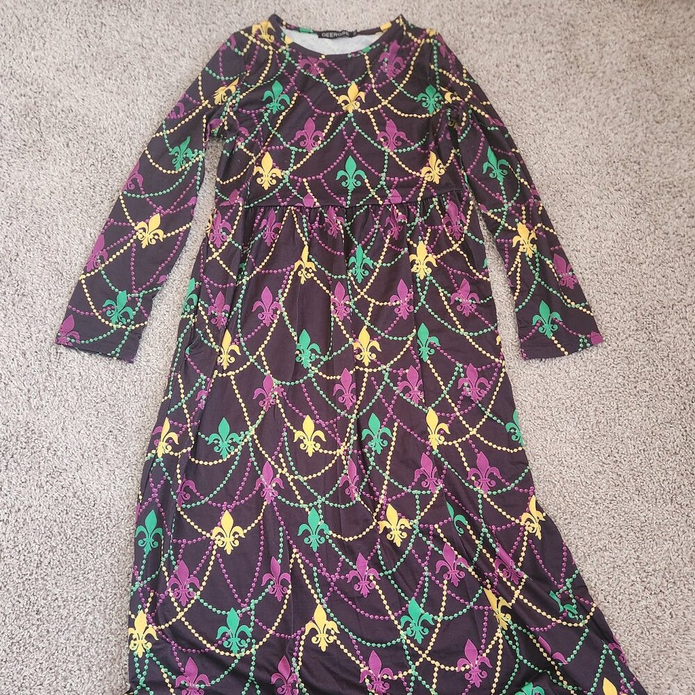 Mardi gras maxi dress